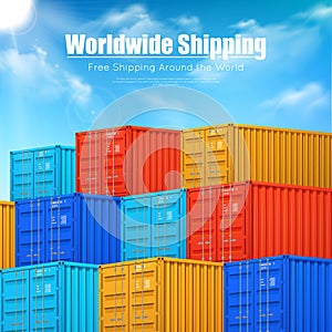 Poster Of Cargo Containers Shipping