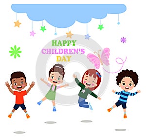 a poster for the children\'s day with the words happy children\'s day photo