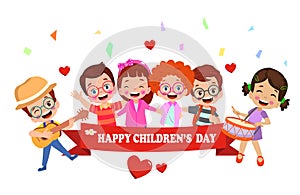 a poster for the children\'s day with the words happy children\'s day photo