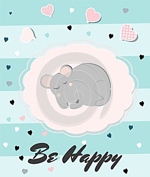 Poster for the children s room with little mouse