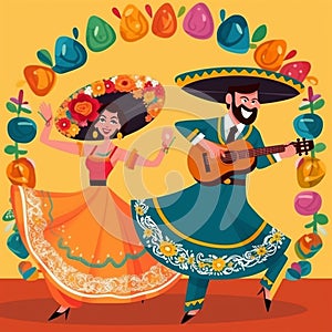 A poster for cinco de mayo that says cinco de mayo. May 5 federal holiday in Mexico. Fiesta banner ai generative photo