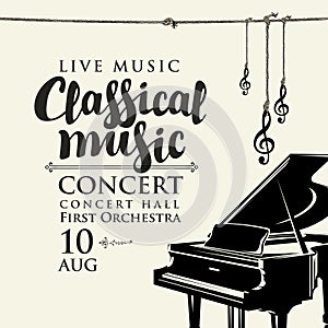 Poster of classical music concert with grand piano