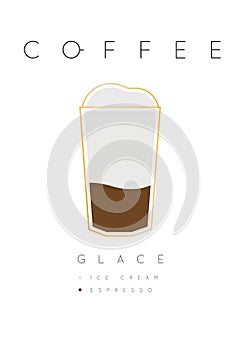 Poster coffee glace white