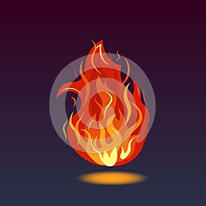 Poster with colored fire on dark background.