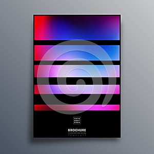 Poster with colorful gradient lines for flyer, brochure cover, vintage typography, background or other printing products