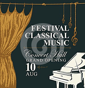 Poster for concert of classical music with piano