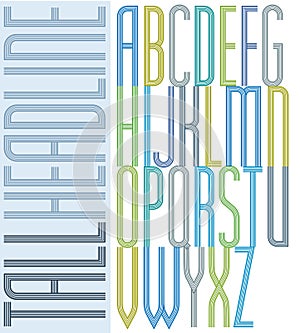 Poster condensed colorful light font, striped compact tall upper