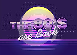 Poster with cool design. Back to the 80s photo