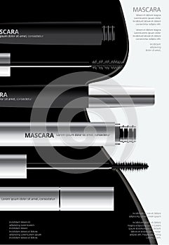 Poster Cosmetic Mascara with Packaging