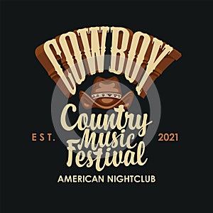 Poster for a country music festival with a cowboy hat