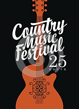 Poster for country music festival with a guitar