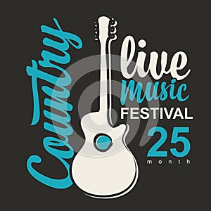 Poster for country music festival with a guitar