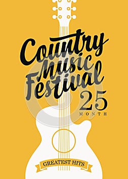 Poster for country music festival with a guitar