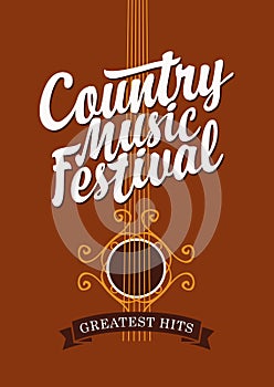 Poster for country music festival with a guitar