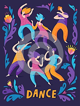 Poster for dance party in freestyle manner
