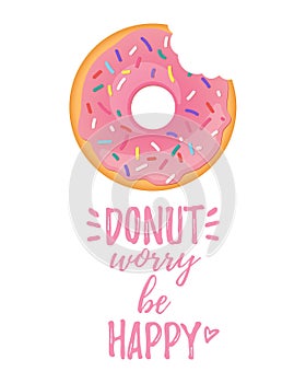 Poster design with bitten doughnut