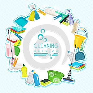 Poster design for cleaning service and cleaning supplies.