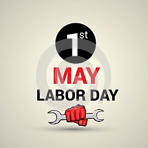 Poster design with text 1st May Labor Day