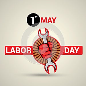 Poster design with text 1st May Labor Day
