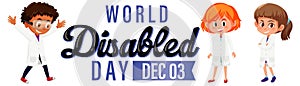 Poster design for world disabled day with kids