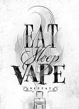 Poster eat sleep vape brown