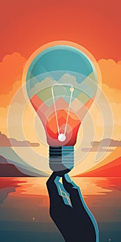 Emiliano Ponzi-style Light Bulb Poster photo