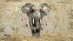 A poster featuring a majestic elephant and the statistics of decreasing elephant populations emphasizing the need for photo