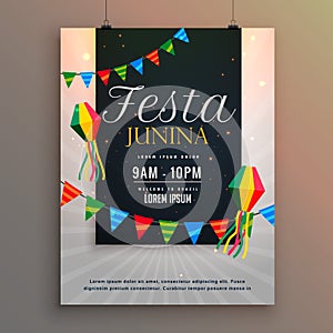 Poster for festa junina holiday greeting design