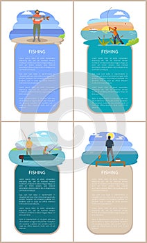 Poster with Fishing Men and Framed Text Sample