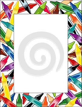 Poster Frame, Crayons, Portrait, White Background