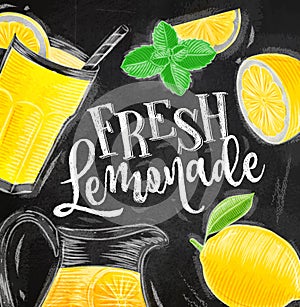 Poster fresh lemonade chalk