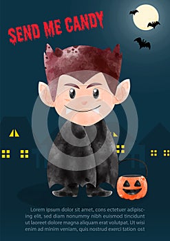 Poster holiday of Halloween day in vector design