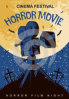 Poster for horror movie festival, scary cinema