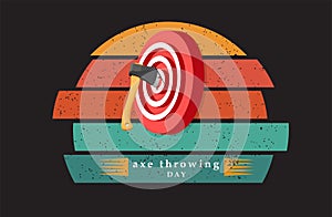 POSTER FOR INTERNATIONAL AXE THROWING DAY WITH TARGET BOARD photo