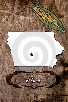 Poster Iowa state map outline