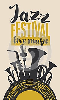 Poster for the jazz festival with wind instruments