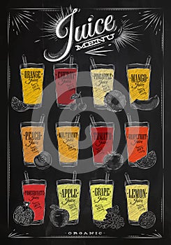 Poster juice menu chalk