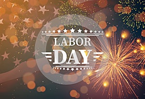 Poster for Labor day USA. Happy Labor day banner, american patriotic background - Vector