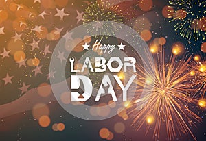 Poster for Labor day USA. Happy Labor day banner, american patriotic background - Vector