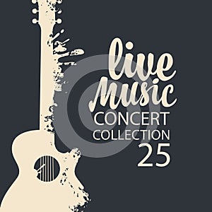 Poster for a live music concert with a guitar