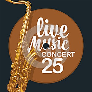 Poster for live music concert with a saxophone