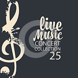 Poster for a live music concert with a treble clef
