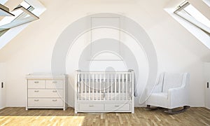 poster mockup on baby room