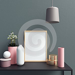 Poster Mockup with Styled Interior Decorations