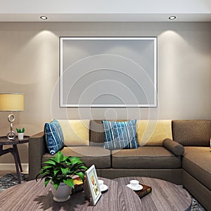 Poster Mockup with Interior Decorations