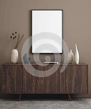 Poster mockup in modern interior background