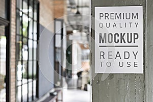 Poster mockup on the wall