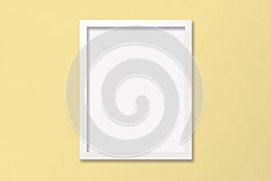 Poster Mockup with White Frame on Yellow Textured Wall