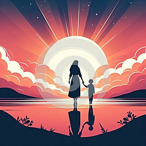 a poster for a movie called quot jesus quot with a sunset and a child