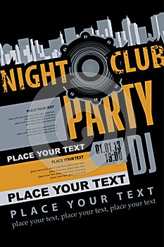 Poster for a music DJ party in the nightclub